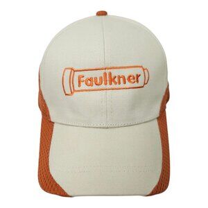 Faulkner Mesh Tuck Strap Cap Embroidered Logo Curved Visor Trucker Baseball Hat